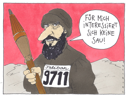 Cartoon: ferner liefen (medium) by Andreas Prüstel tagged afghanistan,talibanführung,afghanistan,talibanführung,taliban,terror,terrorist,krieg,anschlag