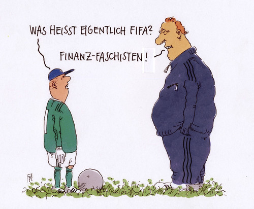 Cartoon: FIFA normal (medium) by Andreas Prüstel tagged fußball,fifa,korruption,präsidentschaftswahl,verhaftungen,blatter,cartoon,karikatur,andreas,pruestel,fußball,fifa,korruption,präsidentschaftswahl,verhaftungen,blatter,cartoon,karikatur,andreas,pruestel