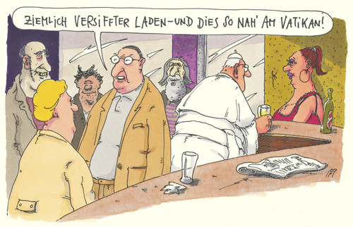 Cartoon: franziskus (medium) by Andreas Prüstel tagged pruestel,andreas,karikatur,cartoon,bescheidenheit,armut,rom,vatikan,franziskus,papst,papst,franziskus,vatikan,rom,armut,bescheidenheit,cartoon,karikatur,andreas,pruestel