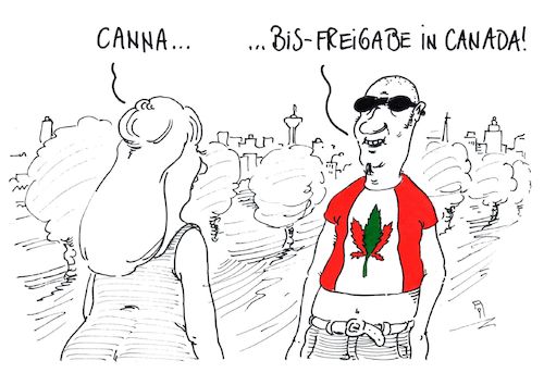 Cartoon: freigabe (medium) by Andreas Prüstel tagged canada,cannabis,cannabisfreigabe,kiffer,cartoon,karikatur,andreas,pruestel,canada,cannabis,cannabisfreigabe,kiffer,cartoon,karikatur,andreas,pruestel