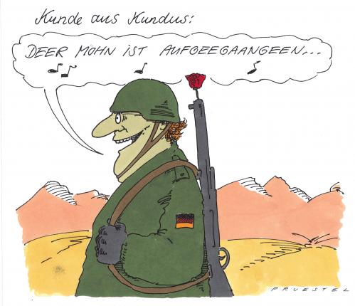 Cartoon: friedensmission (medium) by Andreas Prüstel tagged bundeswehr,afghanistan,drogen