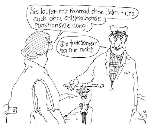 Cartoon: funktion (medium) by Andreas Prüstel tagged fahrrad,funktionskleidung,fahrradhelm,cartoon,karikatur,andreas,pruestel,fahrrad,funktionskleidung,fahrradhelm,cartoon,karikatur,andreas,pruestel