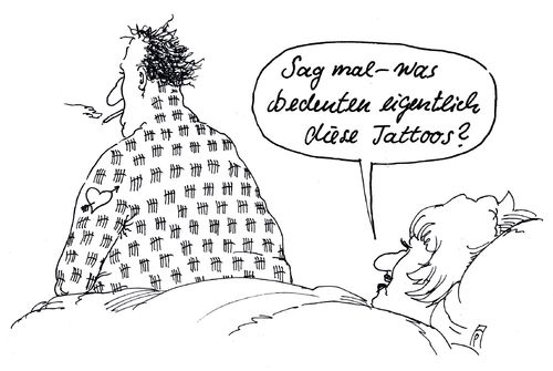 Cartoon: ganzkörpertatoo (medium) by Andreas Prüstel tagged tattoo,ganzkörpertattoo,mann,frau,bedeutung,cartoon,karikatur,andreas,pruestel,tattoo,ganzkörpertattoo,mann,frau,sex,bedeutung,cartoon,karikatur,andreas,pruestel