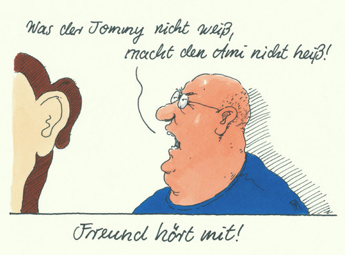 Cartoon: geheimfreunde (medium) by Andreas Prüstel tagged geheimdienste,usa,großbritannien,bespitzelung,spionage,internet,telefon,email,cartoon,karikatur,andreas,pruestel,geheimdienste,usa,großbritannien,bespitzelung,spionage,internet,telefon,email,cartoon,karikatur,andreas,pruestel