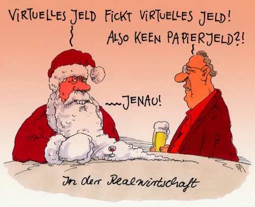 Cartoon: geldwirtschaft (medium) by Andreas Prüstel tagged weihnachten,weihnachtsmann,kneipe,geld,geldwirtschaft,finanzwirtschaft,virtuelles,papiergeld,wirtschaft,realwirtschaft,cartoon,karikatur,andreas,pruestel,weihnachten,weihnachtsmann,kneipe,geld,geldwirtschaft,finanzwirtschaft,virtuelles,papiergeld,wirtschaft,realwirtschaft,cartoon,karikatur,andreas,pruestel