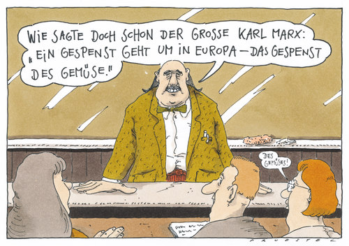 Cartoon: gemüse (medium) by Andreas Prüstel tagged ehec,infektion,erreger,uni,vorlesung,dozent,marx,kommunismus,ehec,infektion,erreger,uni,vorlesung,dozent,kommunismus