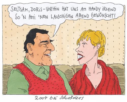 Cartoon: gerhard schröder (medium) by Andreas Prüstel tagged andreas,karikatur,cartoon,zweitausendvier,lauschig,ausspionierung,ami,abhörung,handy,köpf,dchröder,doris,schröder,nsa,usa,gerhard,exbundeskanzler,pruestel,exbundeskanzler,gerhard,schröder,doris,dchröder,köpf,handy,abhörung,nsa,ami,ausspionierung,lauschig,zweitausendvier,cartoon,karikatur,andreas,pruestel