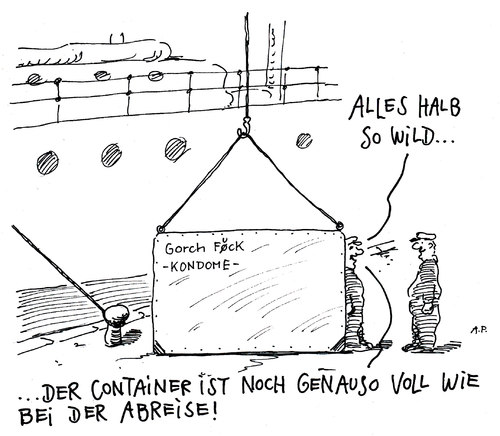 Cartoon: gorch fock (medium) by Andreas Prüstel tagged segelschulschiff,gorchfock,bundesmarine,mißstände,segelschulschiff,gorch fock,bundesmarine,mißstände,gorch,fock