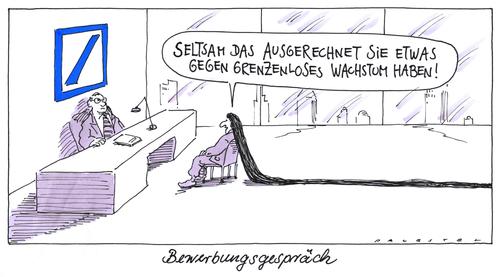 Cartoon: grenzenlos (medium) by Andreas Prüstel tagged wachstum,grenzenloseswachstum,bewerbungsgespräch,haare,haarwachstum,deutschebank,finanzwirtschaft,gewinne,wachstum,grenzenloseswachstum,bewerbungsgespräch,deutsche bank,deutsche,bank