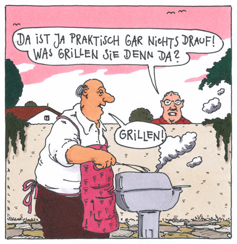 Cartoon: grillen (medium) by Andreas Prüstel tagged grillen,grill,grill,grillen,nachbarschaft,nachbarn