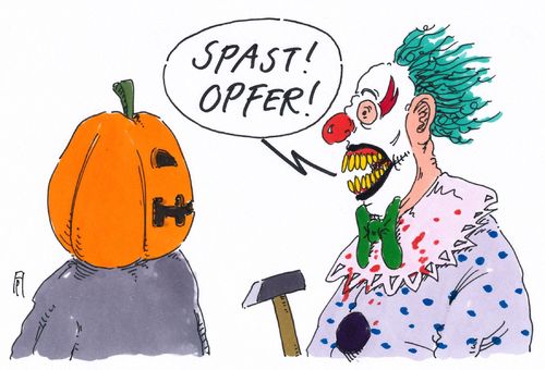 Cartoon: halloween 2016 (medium) by Andreas Prüstel tagged halloween,horrorclowns,gruselclowns,spast,opfer,cartoon,karikatur,andreas,pruestel,halloween,horrorclowns,gruselclowns,spast,opfer,cartoon,karikatur,andreas,pruestel
