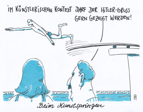 Cartoon: hitlergruß (medium) by Andreas Prüstel tagged hitlergruß,gerichtsurteil,künstlerische,freiheit,jonathan,meese,cartoon,karikatur,andreas,pruestel,hitlergruß,gerichtsurteil,künstlerische,freiheit,jonathan,meese,cartoon,karikatur,andreas,pruestel