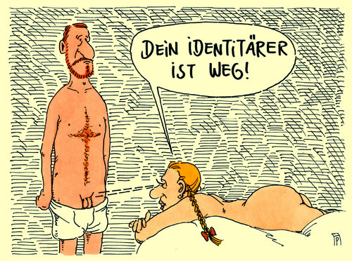 Cartoon: identitärer (medium) by Andreas Prüstel tagged identitäre,bewegung,identitärer,erzkonservativ,nationalismus,rechtsradikal,schwachsinn,cartoon,karikatur,andreas,pruestel,identitäre,bewegung,identitärer,erzkonservativ,nationalismus,rechtsradikal,schwachsinn,cartoon,karikatur,andreas,pruestel