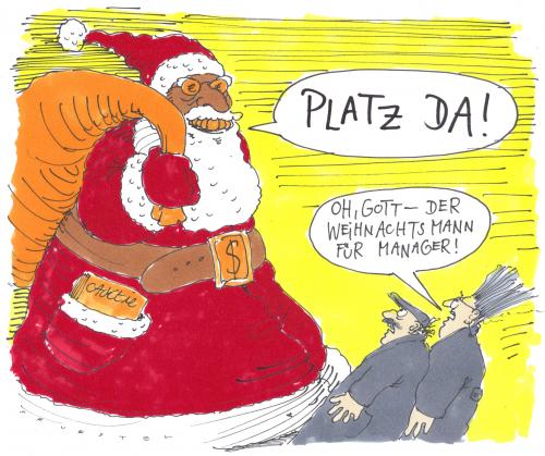 Cartoon: immer noch! (medium) by Andreas Prüstel tagged weihnachten,managergehäter,weihnachten,weihnachtsmann,weihnacht,heiligabend,geschenk,geschenke,jahreszeit,manager,managergehäter,gehalt,einkommen,geld,finanzen,wirtschaft,gehälter