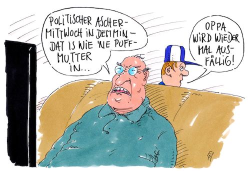 Cartoon: in demmin (medium) by Andreas Prüstel tagged politischer,aschermittwoch,cdu,akk,mecklenburg,vorpommern,demmin,cartoon,karikatur,andreas,pruestel,politischer,aschermittwoch,cdu,akk,mecklenburg,vorpommern,demmin,cartoon,karikatur,andreas,pruestel