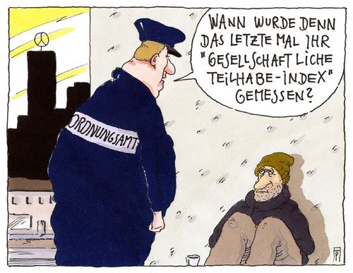 Cartoon: index (medium) by Andreas Prüstel tagged deutschland,gesellschaft,teilhabeindex,index,ordnungsamt,obdachlosigkeit,armut,cartoon,karikatur,andreas,pruestel,deutschland,gesellschaft,teilhabeindex,index,ordnungsamt,obdachlosigkeit,armut,cartoon,karikatur,andreas,pruestel