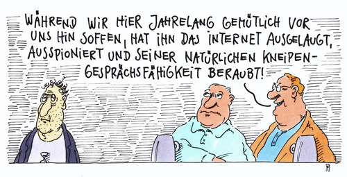 Cartoon: interunnett (medium) by Andreas Prüstel tagged internet,internetüberwachung,prism,usa,geheimdienst,kneipe,kommunikation,cartoon,karikatur,andreas,pruestel,internet,internetüberwachung,prism,usa,geheimdienst,kneipe,kommunikation,cartoon,karikatur,andreas,pruestel