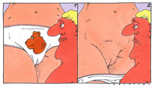 Cartoon: irreführung (medium) by Andreas Prüstel tagged slipbild,bär,bärin,enttäuschung,bär,bärin,enttäuschung,liebe