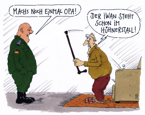 Cartoon: iwan (medium) by Andreas Prüstel tagged russen,zweiter,weltkrieg,opa,hühnerstall,bundeswehr,ostukrainekrieg,cartoon,karikatur,andreas,pruestel,russen,zweiter,weltkrieg,opa,hühnerstall,bundeswehr,ostukrainekrieg,cartoon,karikatur,andreas,pruestel