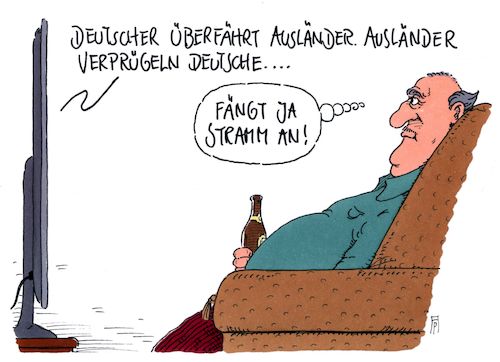 Cartoon: jahresbeginn (medium) by Andreas Prüstel tagged jahresanfang,ausländerfeindlichkeit,anschlag,migranten,übergriff,cartoon,karikatur,andreas,pruestel,jahresanfang,ausländerfeindlichkeit,anschlag,migranten,übergriff,cartoon,karikatur,andreas,pruestel