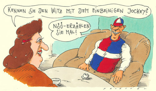 Cartoon: jockey (medium) by Andreas Prüstel tagged witz,witzeerzählen,jockey,behinderung,witz,jockey,behinderung