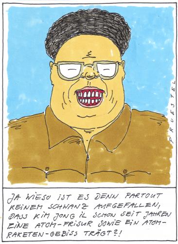 Cartoon: kim (medium) by Andreas Prüstel tagged nordkorea,atomversuche