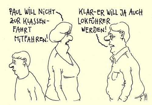 Cartoon: klassenfahrt (medium) by Andreas Prüstel tagged lokführer,streik,klassenfahrt,cartoon,karikatur,andreas,pruestel,lokführer,streik,klassenfahrt,cartoon,karikatur,andreas,pruestel