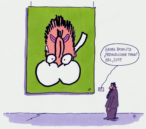 Cartoon: kunstfreiheit (medium) by Andreas Prüstel tagged kunst,bildende,charlie,hebdo,satire,prophet,mohammed,malerei,georg,baselitzz,ausstellung,museum,karikatur,cartoon,andreas,pruestel,kunst,bildende,charlie,hebdo,satire,prophet,mohammed,malerei,georg,baselitzz,ausstellung,museum,karikatur,cartoon,andreas,pruestel