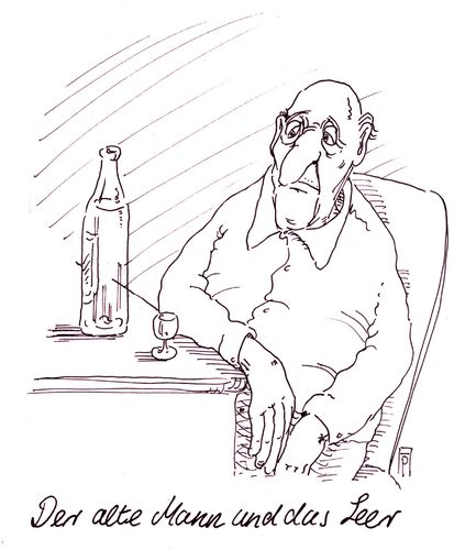 Cartoon: leer (medium) by Andreas Prüstel tagged pruestel,andreas,karikatur,cartoon,alkoholismus,leere,alkohol,mann,alter,alter,mann,alkohol,leere,alkoholismus,cartoon,karikatur,andreas,pruestel