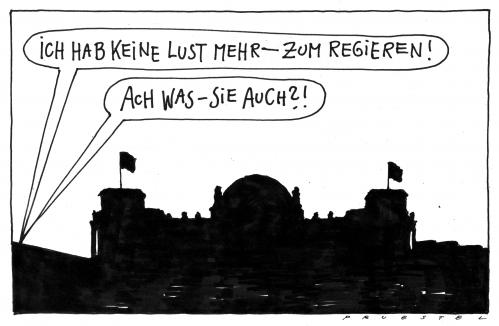 Cartoon: lustlos (medium) by Andreas Prüstel tagged große,koalition,cartoon,cartoons,große koalition,partei,parteien,berlin,deutschland,regierung,lust,lustlos,motivation,antrieb,regieren,verantwortung,probleme,schwierigkeiten,problem,politik,politiker,große,koalition