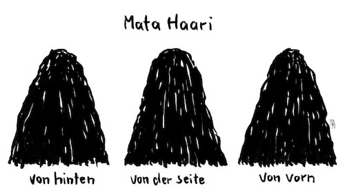 Cartoon: mata (medium) by Andreas Prüstel tagged mata,hari,spionin,erster,weltkrieg,haare,cartoon,karikatur,andreas,pruestel,mata,hari,spionin,erster,weltkrieg,haare,cartoon,karikatur,andreas,pruestel