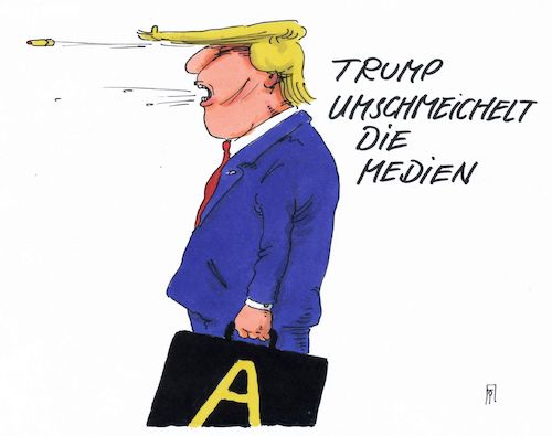 Cartoon: medientrump (medium) by Andreas Prüstel tagged usa,donald,trump,pressekonverenz,medienbeschimpfung,presse,cartoon,karikatur,andreas,pruestel,usa,donald,trump,pressekonverenz,medienbeschimpfung,presse,cartoon,karikatur,andreas,pruestel