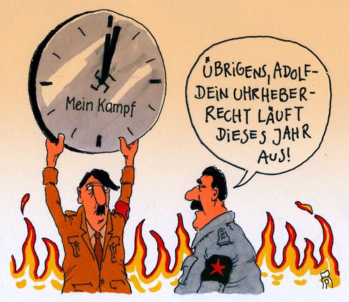 Cartoon: mein kampf (medium) by Andreas Prüstel tagged adolf,hitler,mein,kampf,stalin,urheberrechte,hölle,uhr,cartoon,karikatur,andreas,pruestel,adolf,hitler,mein,kampf,stalin,urheberrechte,hölle,uhr,cartoon,karikatur,andreas,pruestel