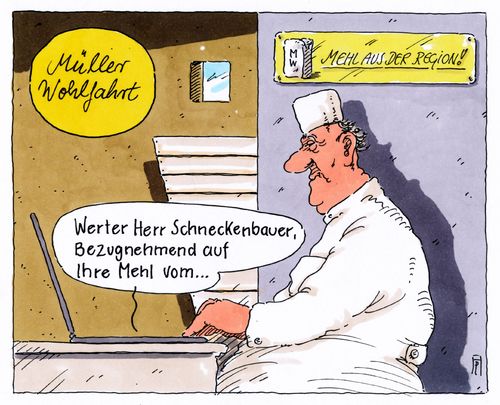 Cartoon: müller wohlfahrt (medium) by Andreas Prüstel tagged müller,mehl,wohlfahrt,mail,nachricht,kunde,geschäftsbeziehung,mühle,cartoon,karikatur,andreas,pruestel,müller,mehl,wohlfahrt,mail,nachricht,kunde,geschäftsbeziehung,mühle,cartoon,karikatur,andreas,pruestel