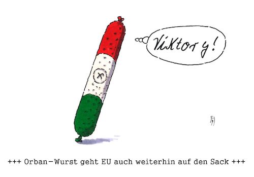 Cartoon: orban-wurst (medium) by Andreas Prüstel tagged ungarn,parlamentswahlen,wahlsieg,fideszpartei,viktor,orban,nationalismus,rechtspopulismus,flüchtlingspolitik,eu,europa,salami,cartoon,karikatur,andreas,pruestel,ungarn,parlamentswahlen,wahlsieg,fideszpartei,viktor,orban,nationalismus,rechtspopulismus,flüchtlingspolitik,eu,europa,salami,cartoon,karikatur,andreas,pruestel