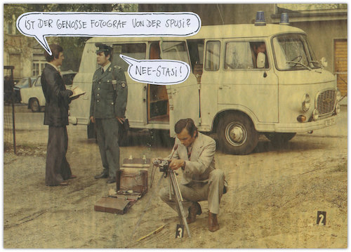 Cartoon: o.t. (medium) by Andreas Prüstel tagged ddr,kriminalpolizei,volkspolizei,stasi,cartoon,collage,andreas,pruestel