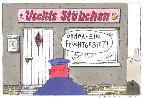 Cartoon: o.t. (medium) by Andreas Prüstel tagged kneipe,literatur,durst,literatur,lesen,autor,buch,bücher,feuchtgebiete,charlotte roche,bar,kneipe,alkohol,gastronomie,charlotte,roche