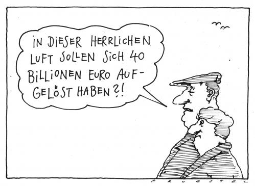 Cartoon: o.t (medium) by Andreas Prüstel tagged finanzkrise,geldvernichtung,cartoon,wirtschaft,wirtschaftskrise,deutschland,finanzen,geld,finanzkrise,billionen,milliarden,pleite,bankrott,verschwinden,verschwunden,konjunktur,luft