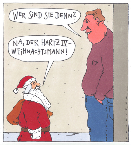 Cartoon: o.t. (medium) by Andreas Prüstel tagged weihnachtsmann,weihnachten,hartz,iv,weihnachtsmann,weihnachten,hartz iv,arbeit,job,karriere,beruf,finanzen,klein,geschenke,bescherung,hartz,iv