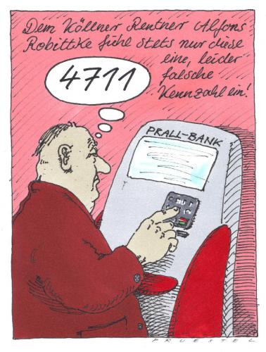 Cartoon: PIN (medium) by Andreas Prüstel tagged geheimzahl,pin,bank,geldautomat,ec,karte,card,köln,rentner,geheimzahl,bank,darlehen,geldautomat,pin,pin nummer,geheimnummer,ec,karte,kennzahl,rentner,alter,geld,greis,greisenalter,großvater,lebensabend,opa,pension,pensionär,private altersversorgung,rente,rentenempfänger,riesterrente,ruhegehalt,ruhegeld,ruhestand,vollrente,vorsorge,zusatzrente,köln,nummer,private,altersversorgung