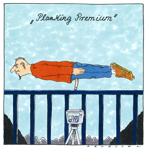 Cartoon: planking (medium) by Andreas Prüstel tagged planking,eventsport,funsport,internet,internet,web,planking,kamera