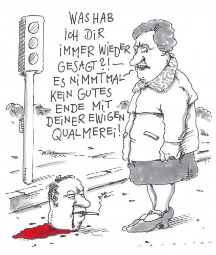 Cartoon: qualm (medium) by Andreas Prüstel tagged raucher,rauchverbot,ehepaar,raucher,abhängigkeit,feinstaub,krankheit,tod,sterben,droge,sucht,suchtmittel,qualmerei,qualmen,genussmittel,gesundheit,glimmstengel,kettenraucher,kippe,nichtraucher,nichtraucherzone,nikotin,passivrauchen,rauchen,rauchergesetz,raucherzone,starkraucher,tabak,tabakqualm,teer,verbot,verbraucherschutz,zigarette