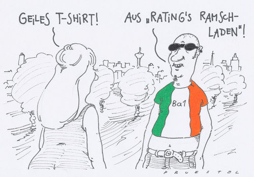 Cartoon: ramschrating (medium) by Andreas Prüstel tagged ratings,ratingagenturen,staatsverschuldung,irland,moodys,ratings,ratingagenturen,staatsverschuldung,moodys,irland