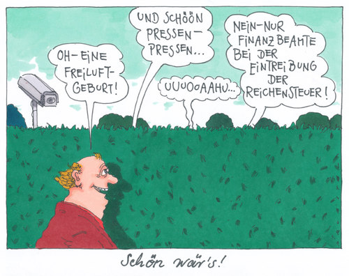 Cartoon: reichensteuer (medium) by Andreas Prüstel tagged steuer,reichensteuer,reichtum,geburt,freiluftgeburt,cartoon,andreas,prüstel,steuer,reichensteuer,reichtum,geburt,freiluftgeburt,cartoon,andreas,prüstel