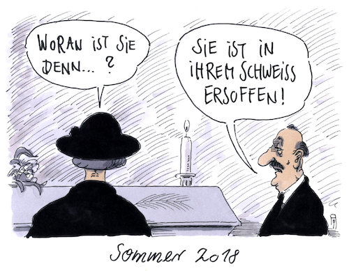 Cartoon: rekordsommer (medium) by Andreas Prüstel tagged hitzewelle,rekordsommer,klimawandel,todesfälle,schweiss,cartoon,karikatur,andreas,pruestel,hitzewelle,rekordsommer,klimawandel,todesfälle,schweiss,cartoon,karikatur,andreas,pruestel