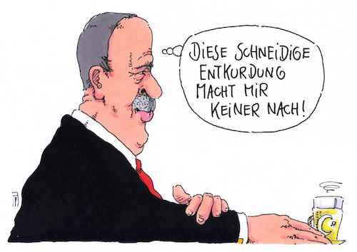 Cartoon: schneidig (medium) by Andreas Prüstel tagged türkei,erdogan,kurden,kurdengebiete,syrien,irak,cartoon,karikatur,andreas,pruestel,türkei,erdogan,kurden,kurdengebiete,syrien,irak,cartoon,karikatur,andreas,pruestel