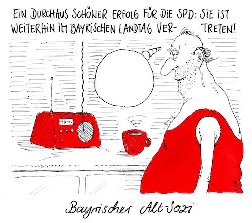 Cartoon: schöner erfolg (medium) by Andreas Prüstel tagged bayernwahl,spd,desaster,bayrischer,landtag,cartoon,karikatur,andreas,pruestel,bayernwahl,spd,desaster,bayrischer,landtag,cartoon,karikatur,andreas,pruestel