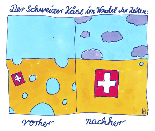 Cartoon: schweizer entwicklung (medium) by Andreas Prüstel tagged schweiz,referendum,zuwanderung,einwanderungsbeschränkung,schweizer,käse,käselöcher,cartoon,karikatur,andreas,pruestel,schweiz,referendum,zuwanderung,einwanderungsbeschränkung,schweizer,käse,käselöcher,cartoon,karikatur,andreas,pruestel