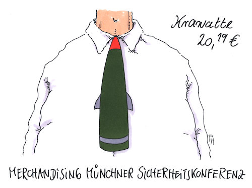 Cartoon: sicherheitskonferenz (medium) by Andreas Prüstel tagged münchner,sicherheitskonferenz,aufrüstung,atomwaffen,usa,russland,merchandising,krawatte,cartoon,karikatur,andreas,pruestel,münchner,sicherheitskonferenz,aufrüstung,atomwaffen,usa,russland,merchandising,krawatte,cartoon,karikatur,andreas,pruestel