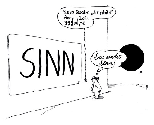 Cartoon: sinnig (medium) by Andreas Prüstel tagged sinn,bildende,kunst,sinnbild,malerei,ausstellung,galerie,kunstbetrachter,preis,wertigkeit,cartoon,karikatur,andreas,pruestel,sinn,bildende,kunst,sinnbild,malerei,ausstellung,galerie,kunstbetrachter,preis,wertigkeit,cartoon,karikatur,andreas,pruestel